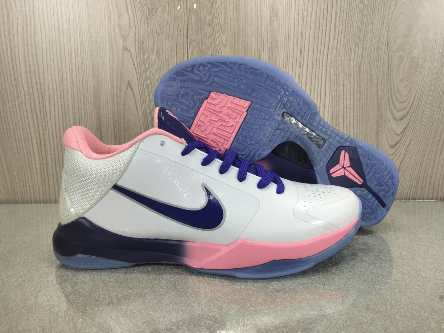 2020 Nike Kobe Bryant V White Pink Blue Black - Click Image to Close